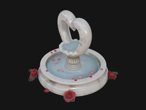 Rose Flower Garden Fountain Model Design 4 - 3D Print Model 3D Print Model