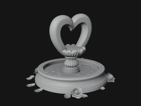 Rose Flower Garden Fountain Model Design 4 - 3D Print Model 3D Print Model