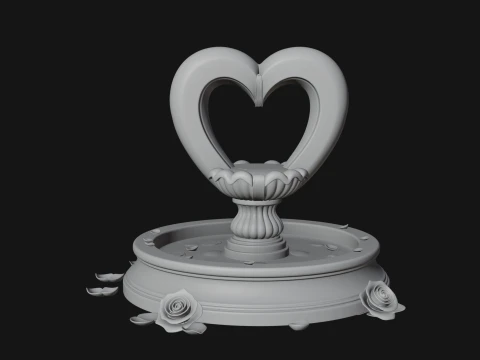Rose Flower Garden Fountain Model Design 4 - 3D Print Model 3D Print Model
