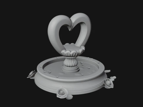 Rose Flower Garden Fountain Model Design 4 - 3D Print Model 3D Print Model