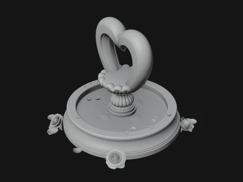Rose Flower Garden Fountain Model Design 4 - 3D Print Model 3D Print Model