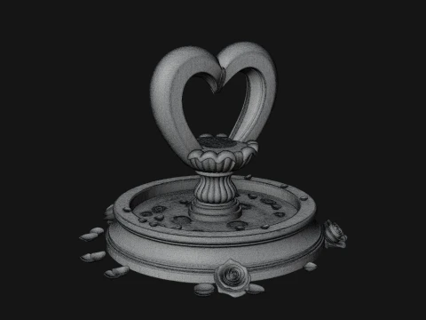 Rose Flower Garden Fountain Model Design 4 - 3D Print Model 3D Print Model