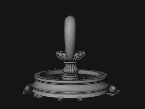 Rose Flower Garden Fountain Model Design 4 - 3D Print Model 3D Print Model