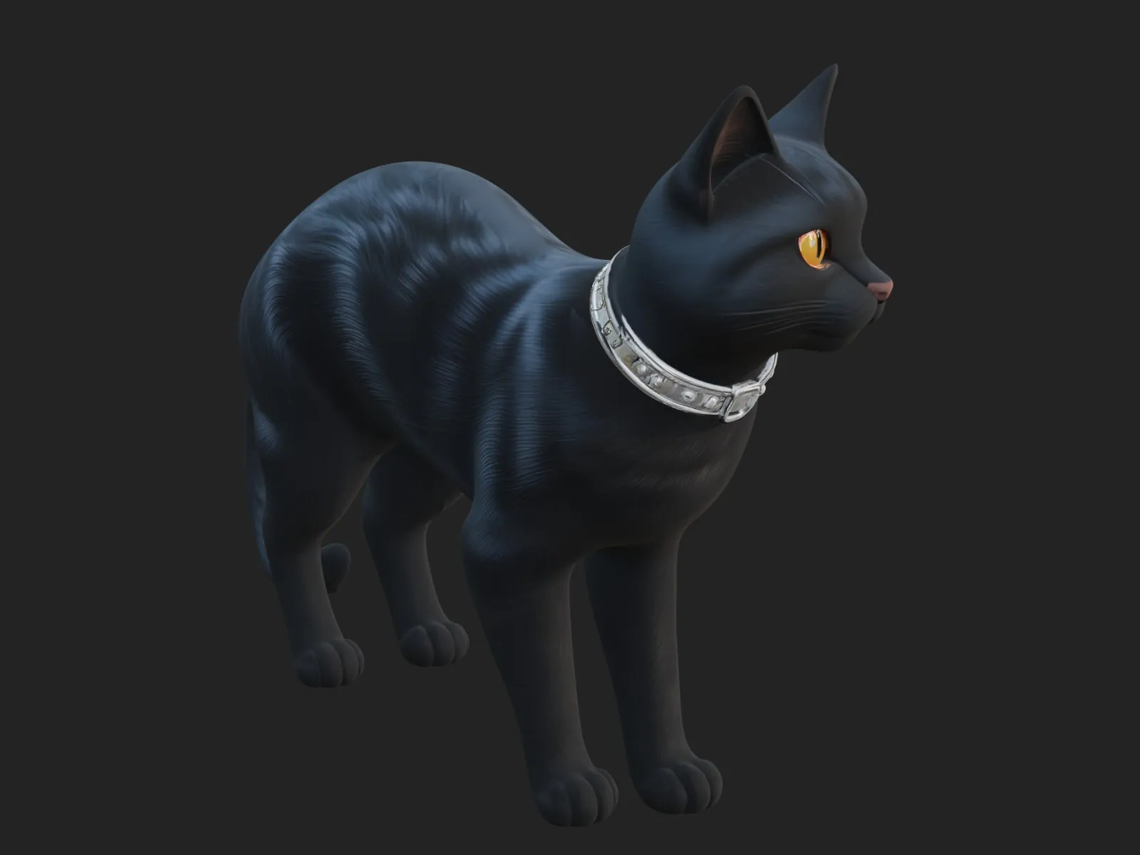 Black Cat Statue Design 4 - 3D Print Model 3D Print Model .c4d .max .obj .3ds .fbx .stl .blend 