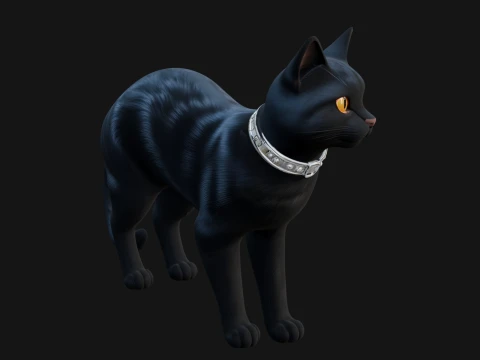 Black Cat Statue Design 4 - 3D Print Model 3D Print Model