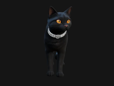 Black Cat Statue Design 4 - 3D Print Model 3D Print Model