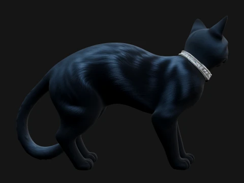 Black Cat Statue Design 4 - 3D Print Model 3D Print Model