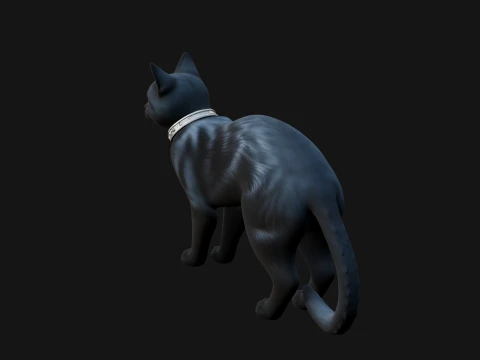 Black Cat Statue Design 4 - 3D Print Model 3D Print Model