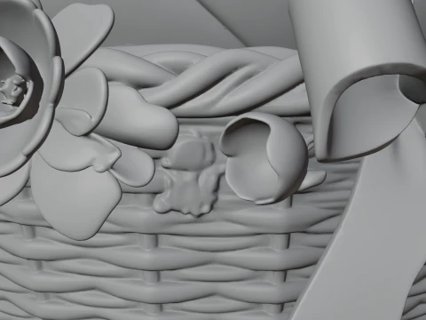 Easter Egg in Basket Ornament Design 7 - 3D Print Model 3D Print Model