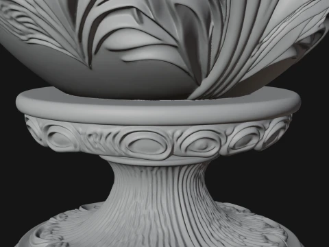 Floral Carved Easter Egg Ornament Design 7 - 3D Print Model 3D Print Model