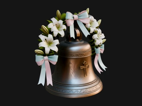 Easter Lily Church Bell Ornament Design 3 - 3D Print Model 3D Print Model