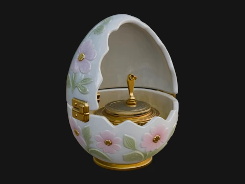 Easter Egg Music Box Ornament Design 3 - 3D Print Model 3D Print Model