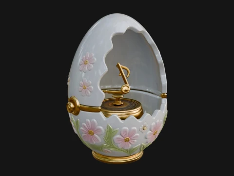 Easter Egg Music Box Ornament Design 4 - 3D Print Model Model do druku 3D