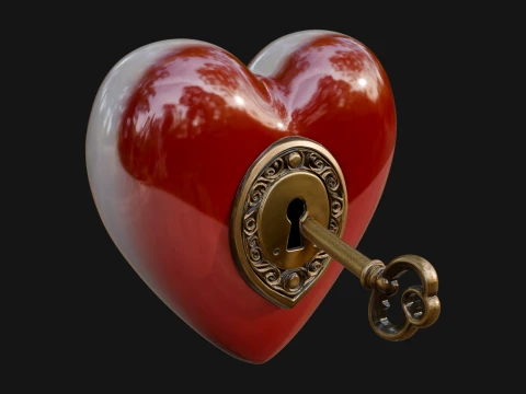 Heart Padlock Ornament Design 10 - 3D Print Model 3D Print Model