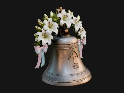 Easter Lily Church Bell Ornament Design 4 - 3D Print Model 3D Print Model