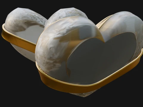 Crystal Heart Gold Band Ornament Design 4 - 3D Print Model 3D Druckmodell