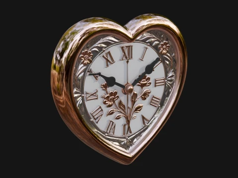 Heart Shaped Wall Clock Model Design 3 - 3D Print Model Modello di stampa 3D