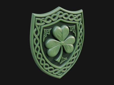 Celtic Knot Shamrock Plaque Design 5 - 3D Print Model 3D Print Model