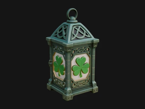 Celtic Shamrock Lantern Model Design 1 - 3D Print Model Modello di stampa 3D
