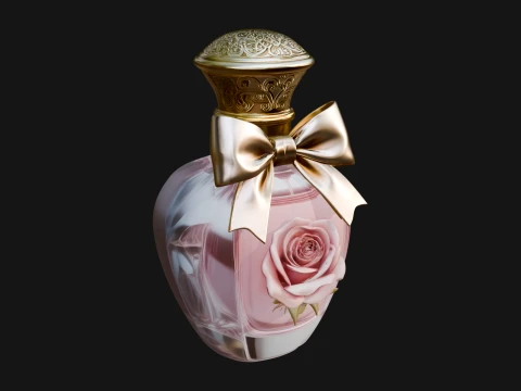 Rose Flower Scent Bottle Ornament Design 1 - 3D Print Model Modelo de impresión 3D