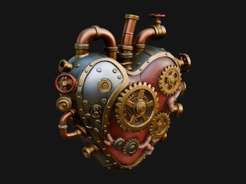 Steampunk Mechanical Heart Statue Design 14 - 3D Print Model 3D Print Model