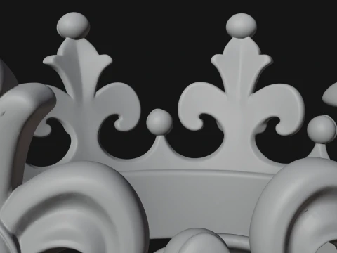 Crowned Filigree Heart Ornament Design 5 - 3D Print Model 3D Print Model