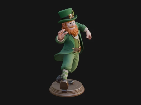 Dancing Leprechaun Statue Design 2 - 3D Print Model 3D Print Model