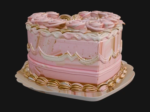 Heart Shaped Layer Cake Model Design 3 - 3D Print Model 3D Print Model