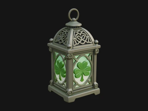 Celtic Shamrock Lantern Model Design 3 - 3D Print Model Modello di stampa 3D