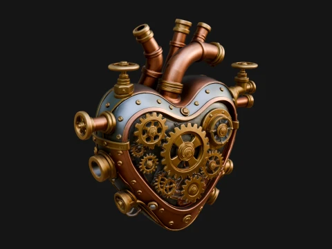 Steampunk Mechanical Heart Statue Design 18 - 3D Print Model 3D Print Model