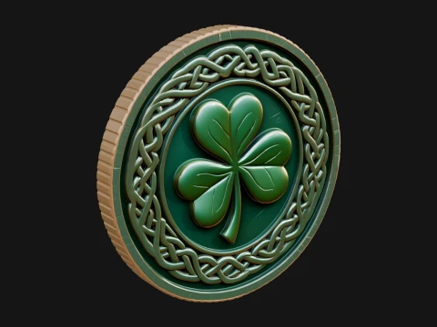 Celtic Knot Shamrock Plaque Design 7 - 3D Print Model Modello di stampa 3D