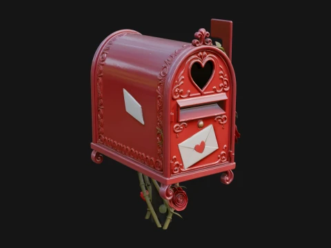 Rose Flower Vine Mailbox Model Design 2 - 3D Print Model Modello di stampa 3D