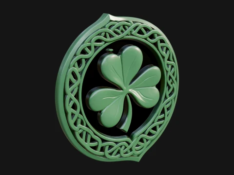 Celtic Knot Shamrock Plaque Design 8 - 3D Print Model Modello di stampa 3D
