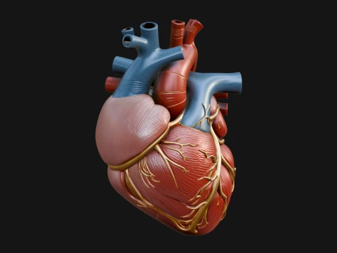 Anatomical Human Heart Model Design 10 - 3D Print Model 3D Принт Модель
