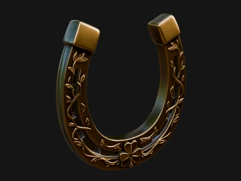 Celtic Lucky Horseshoe Plaque Design 7 - 3D Print Model Model do druku 3D