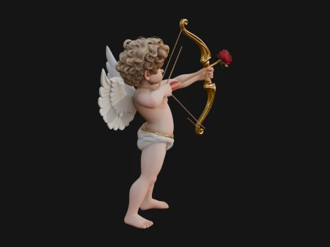 Cupid with Bow Statue Design 6 - 3D Print Model 3D Print Model