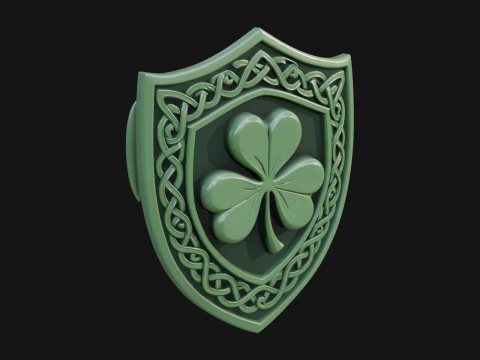 Celtic Knot Shamrock Plaque Design 9 - 3D Print Model 3D Druckmodell