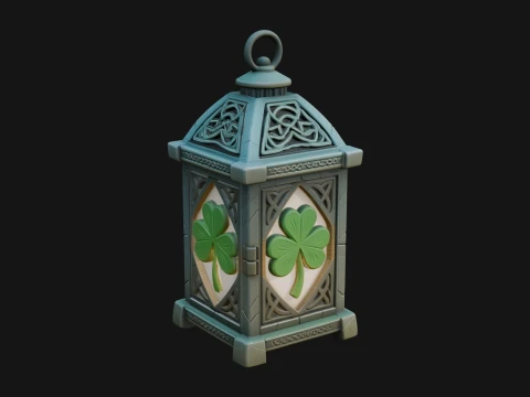 Celtic Shamrock Lantern Model Design 4 - 3D Print Model Modello di stampa 3D
