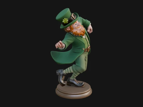 Dancing Leprechaun Statue Design 4 - 3D Print Model Modelo de impresión 3D