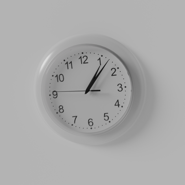 Wall Clock 3D Model .c4d .max .obj .3ds .fbx .stl .blend 
