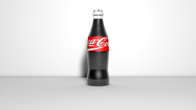 Glass bottle of Coca-Cola 3D 모델 .c4d .max .obj .3ds .fbx .stl .blend 