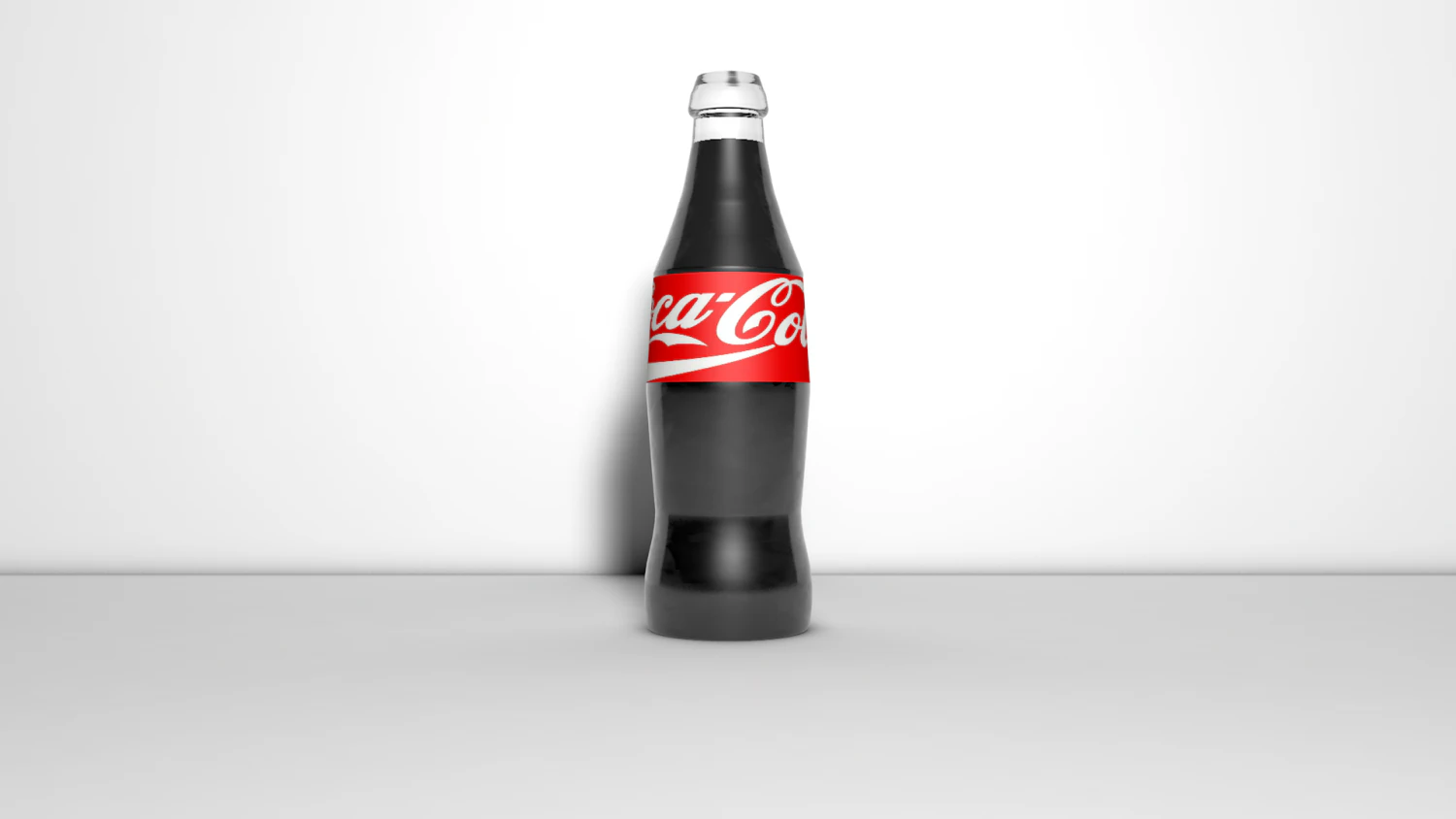 Glass bottle of Coca-Cola 3D Model .c4d .max .obj .3ds .fbx .stl .blend 