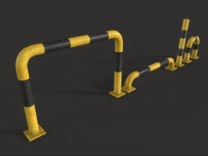 Protection Barrier Low-poly 3D Model