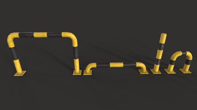 Protection Barrier Low-poly 3Dモデル .c4d .max .obj .3ds .fbx .stl .blend