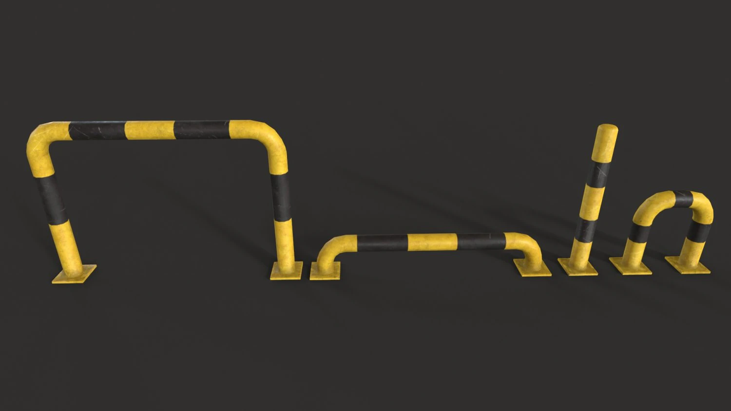 Protection Barrier Low-poly 3D Model .c4d .max .obj .3ds .fbx .stl .blend 