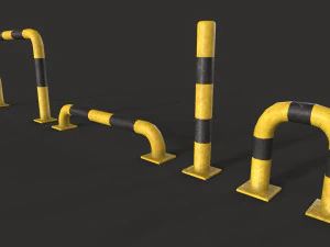 Protection Barrier Low-poly 3D Model
