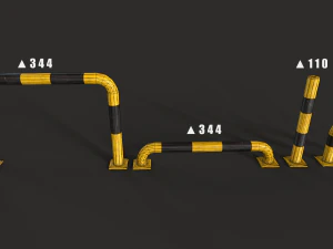 Protection Barrier Low-poly 3D Model