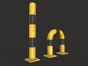 Protection Barrier Low-poly 3D Model