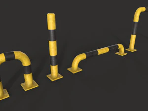 Protection Barrier Low-poly 3D Model