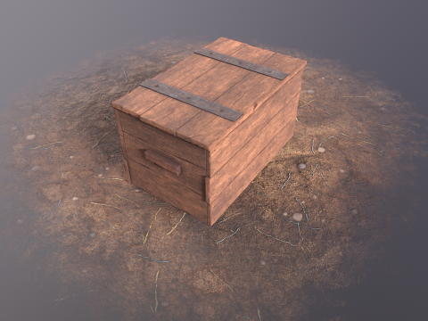 Wooden Chest Crate Low poly 3D Game Ready Low-poly Low-poly 3D Model